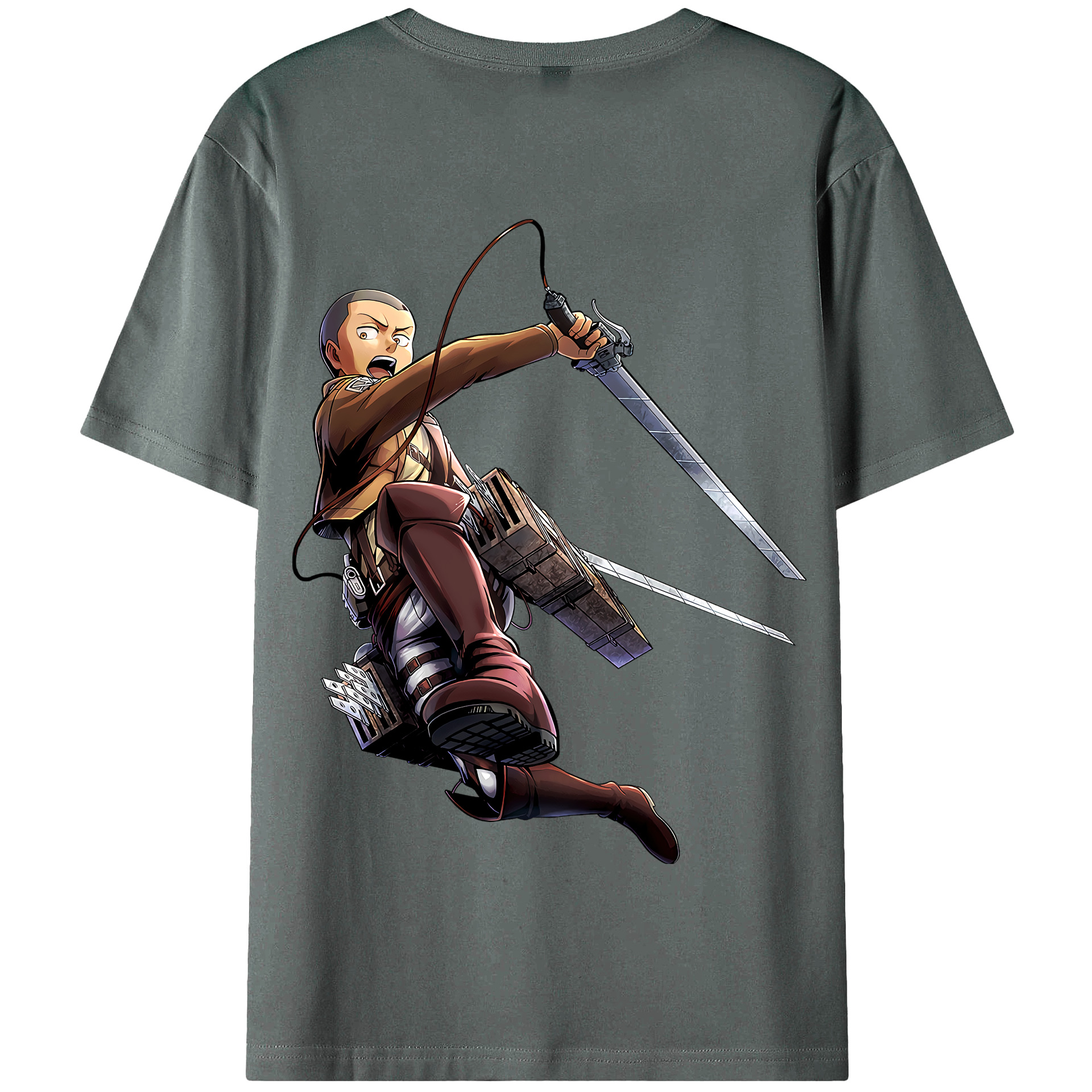 （画像用） 進撃の巨人 コニー·スプリンガー Attack on Titan Connie Springer 綿100％半袖Tシャツ（背面プリント）